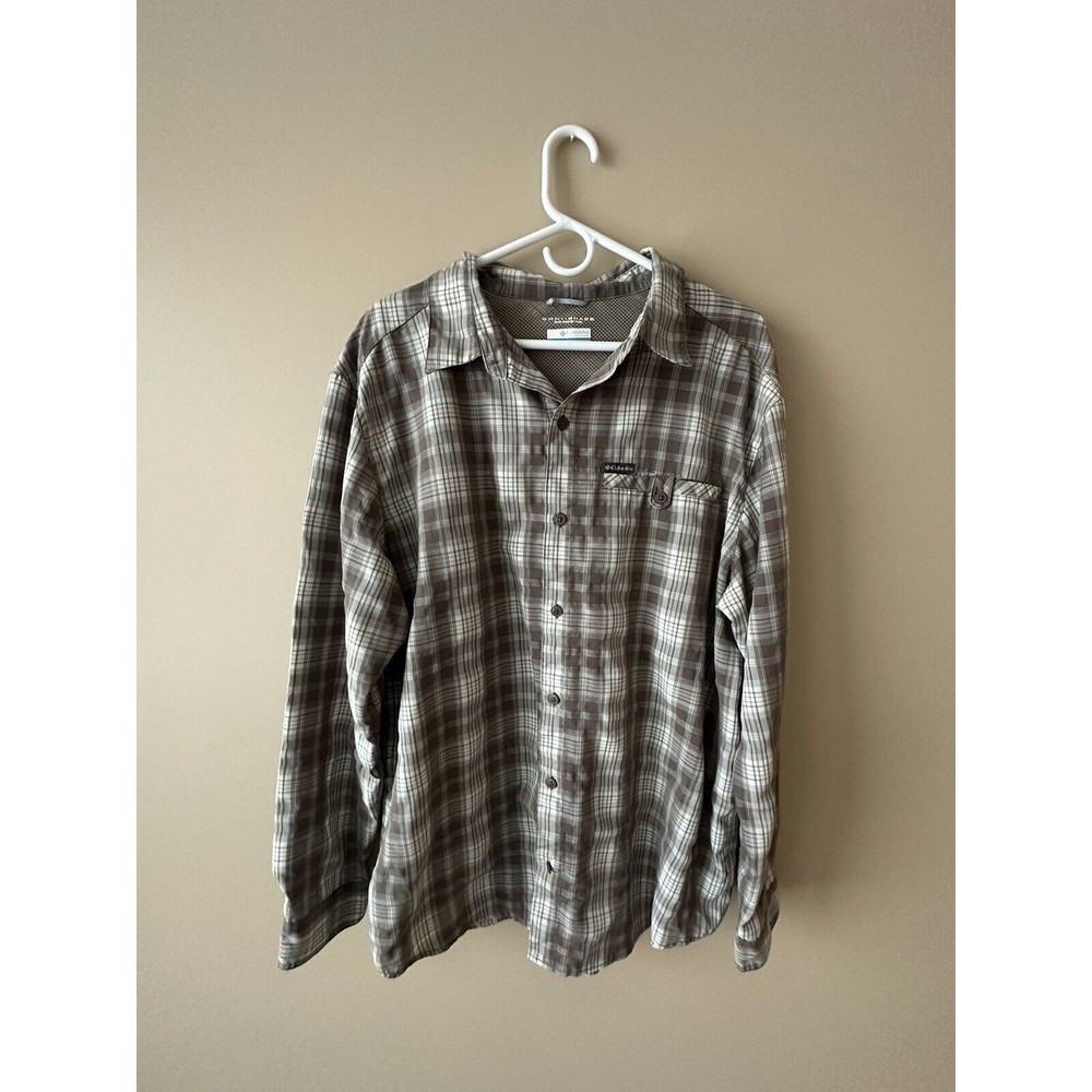 Mens XL Columbia Omnishield Long Sleeve Hiking Shirt, camping, sun protection